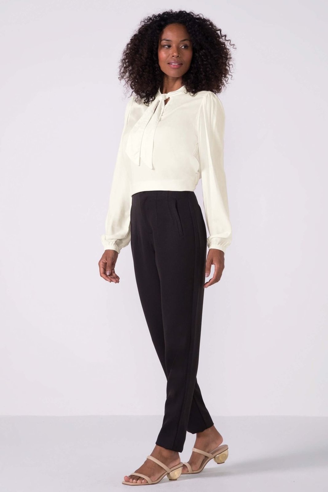 Calça Feminina Tecido Plano Marialícia Preto