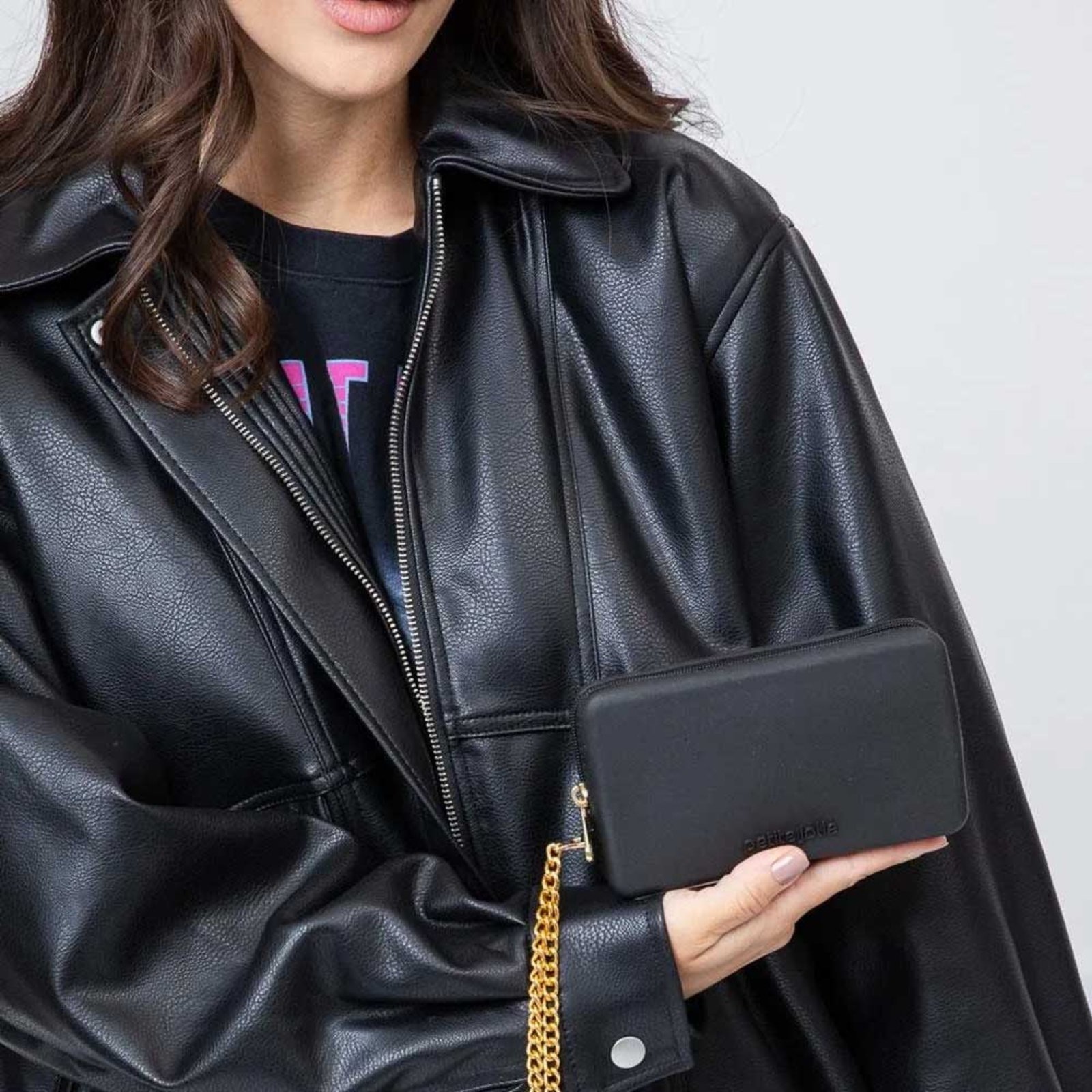 Vista 3 Bolsa Carteira Feminina Parker Petite Jolie PJ20300 preto Petite Jolie preto