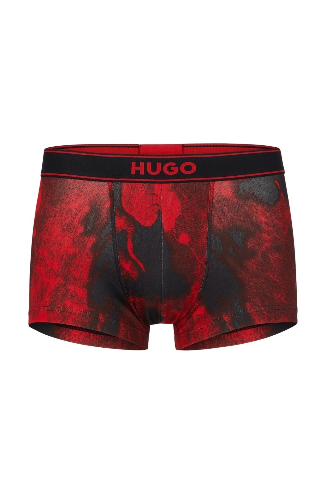 Cuecas Boxer Justas De Algodão Com Pernas Curtas, Cintura Média E Estampa Da Estação Vermelho – EP – XS