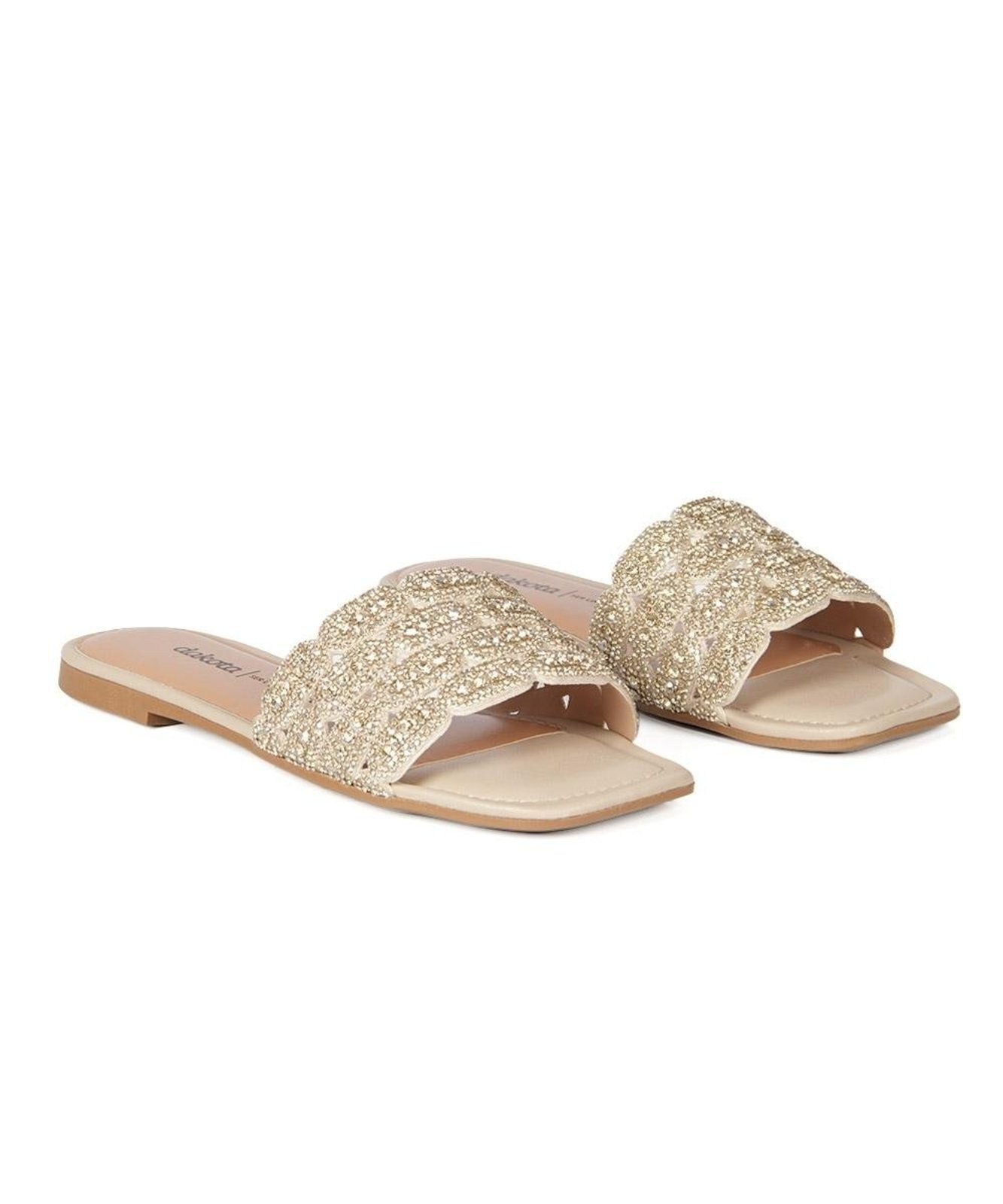 Tamanco Dakota Strass Ouro