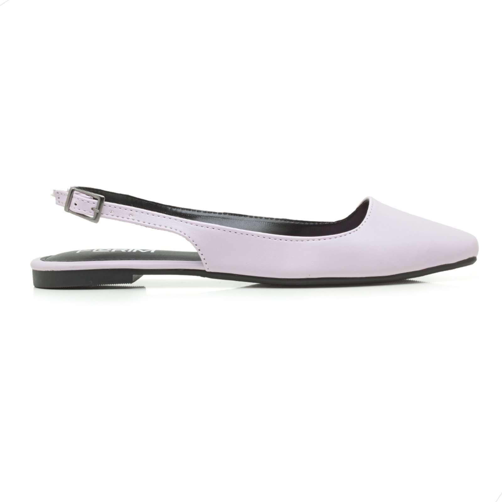Sapatilha Slingback Feminina Rasteira Bico Quadrado Confort Lavanda