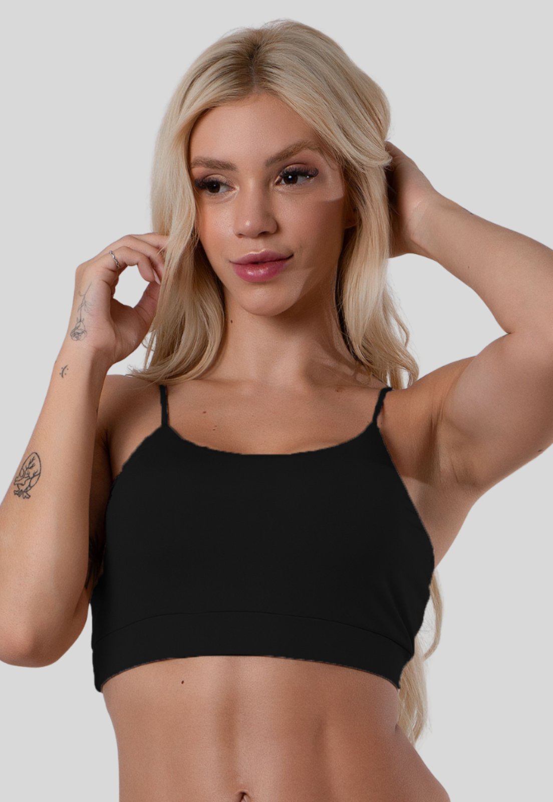 Vista 2 Top Alcinha Anágua Segunda Pele Roupa Feminina Cropped Feminino Rioutlet branco Rioutlet branco