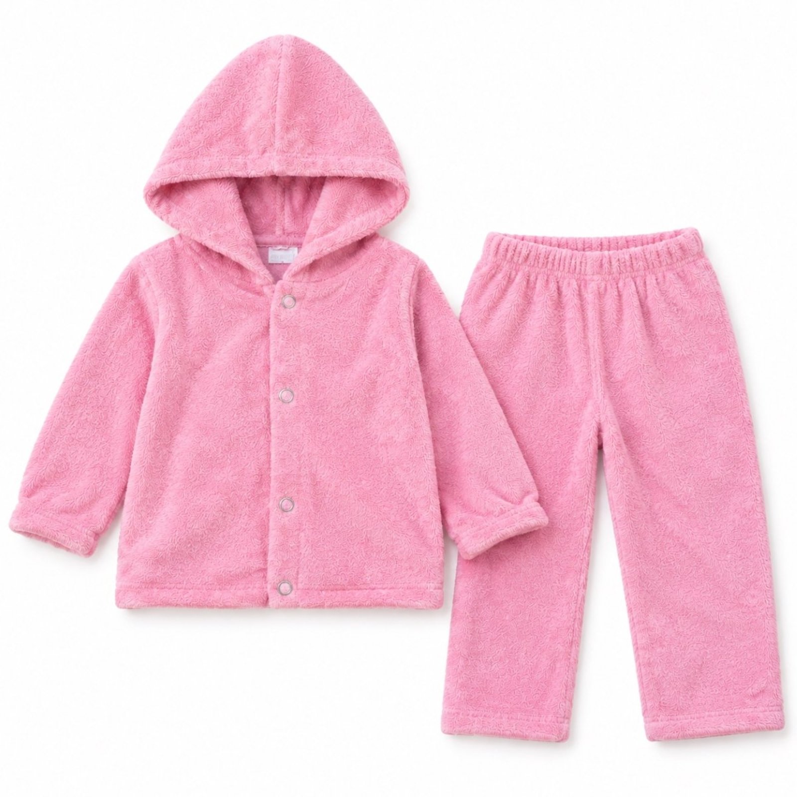 Infantil - Conjunto Agasalho Longo E Calça Plush Inverno Quentinho ROSA