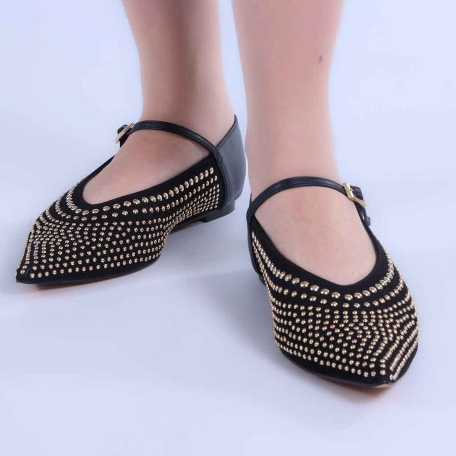 Vista 3 Sapatilha Feminina Zariff com Aplicações em Metal 7110030 Zariff preto Zariff preto