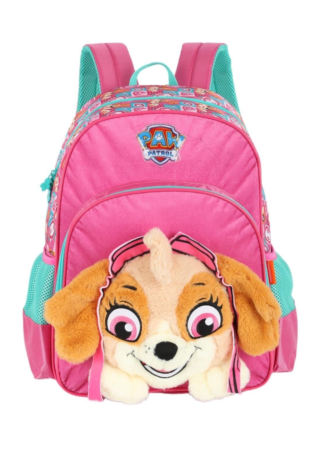 Vista 2 Infantil - Mochila de Costas Média Pelucia Patrulha Canina Luxcel rosa Luxcel rosa