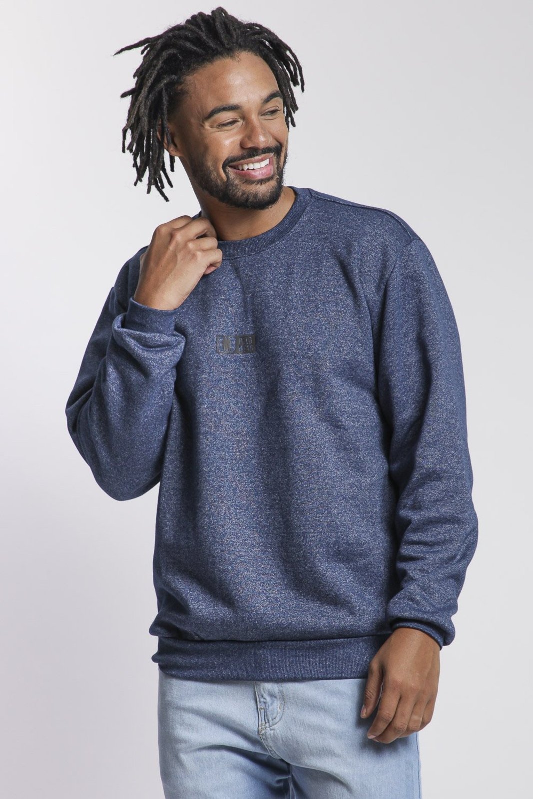 Moletom Gola Careca Casual Polo Wear Azul