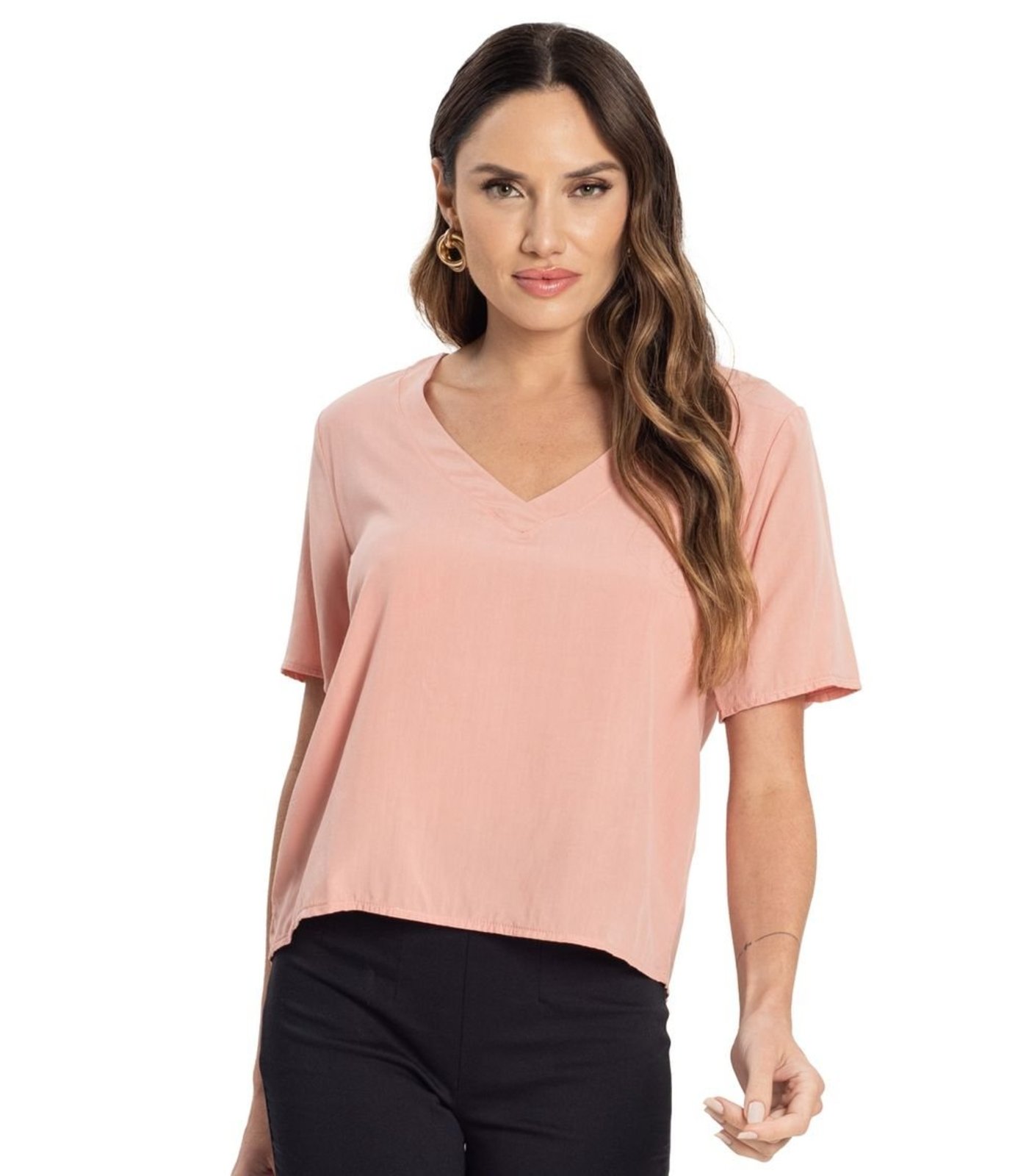 Vista 3 Blusa Feminina Viscose Endless ENDLESS BÁSICOS rosa ENDLESS BÁSICOS rosa
