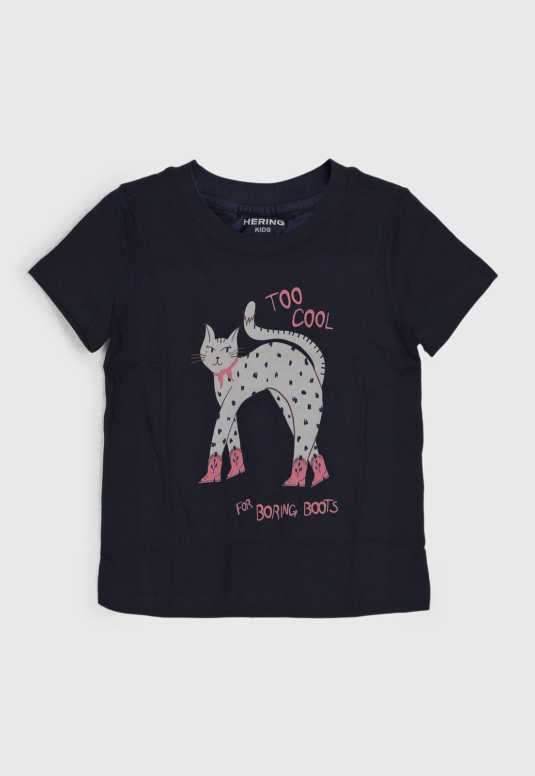 Infantil - Camiseta Hering Gato Azul Marinho