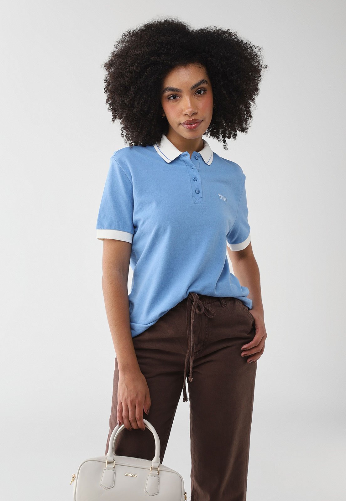 Polo Feminina Colcci Sport Azul Claro