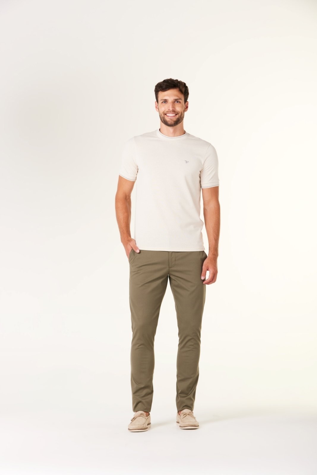 Calça Traymon Skinny Algodão Egípcio Verde Oliva