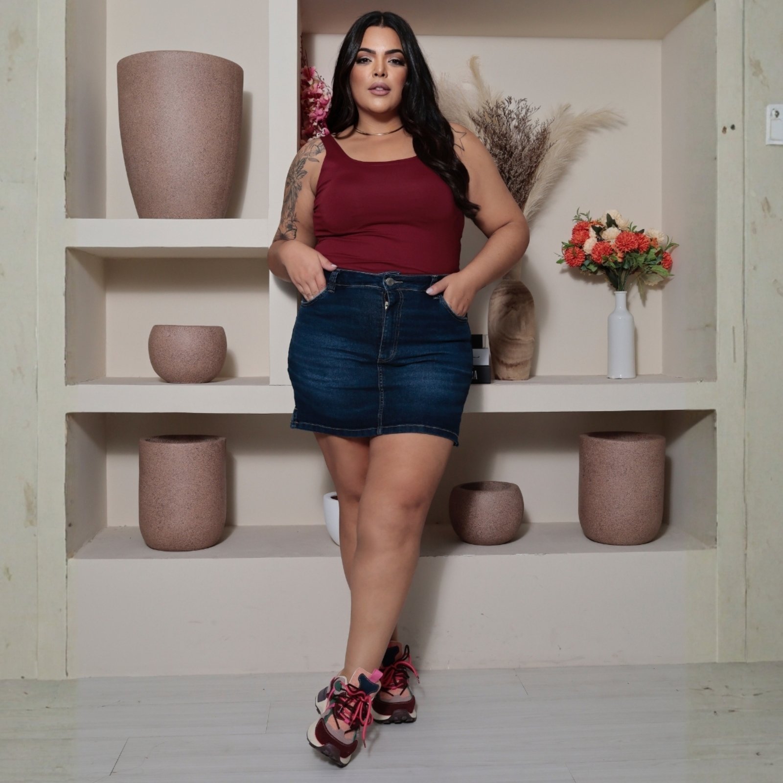 Vista 3 Regata Básica Curvy Feminina Revanche Napoca preto Revanche preto