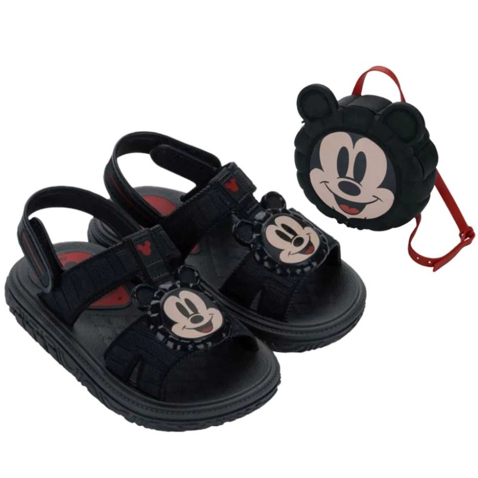 Infantil - Sandália Grendene Baby Mickey Disney Puff Bag 23224 Grendene Preto