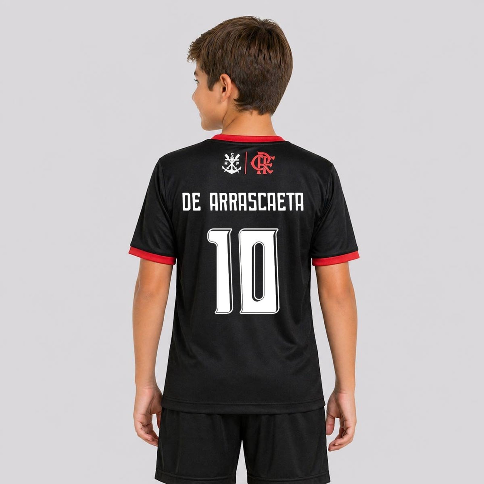 Camisa Flamengo Emoção Juvenil Listrada 10 De Arrascaeta