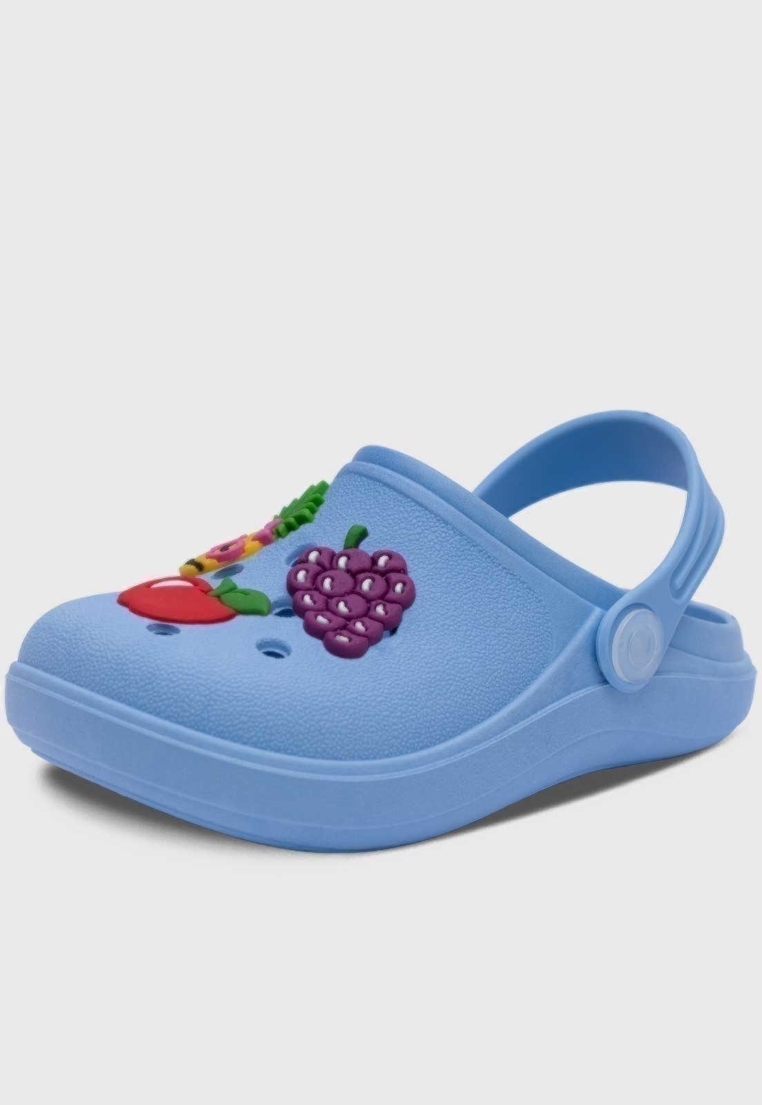 Infantil - Babuche Popidi Menina Frutinhas Azul