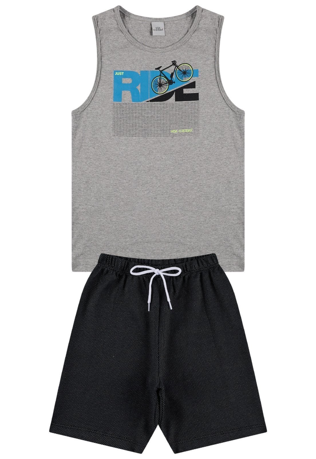 Vista 3 Infantil - Conjunto Regata Just Ride Mescla VIDA COSTEIRA cinza VIDA COSTEIRA cinza