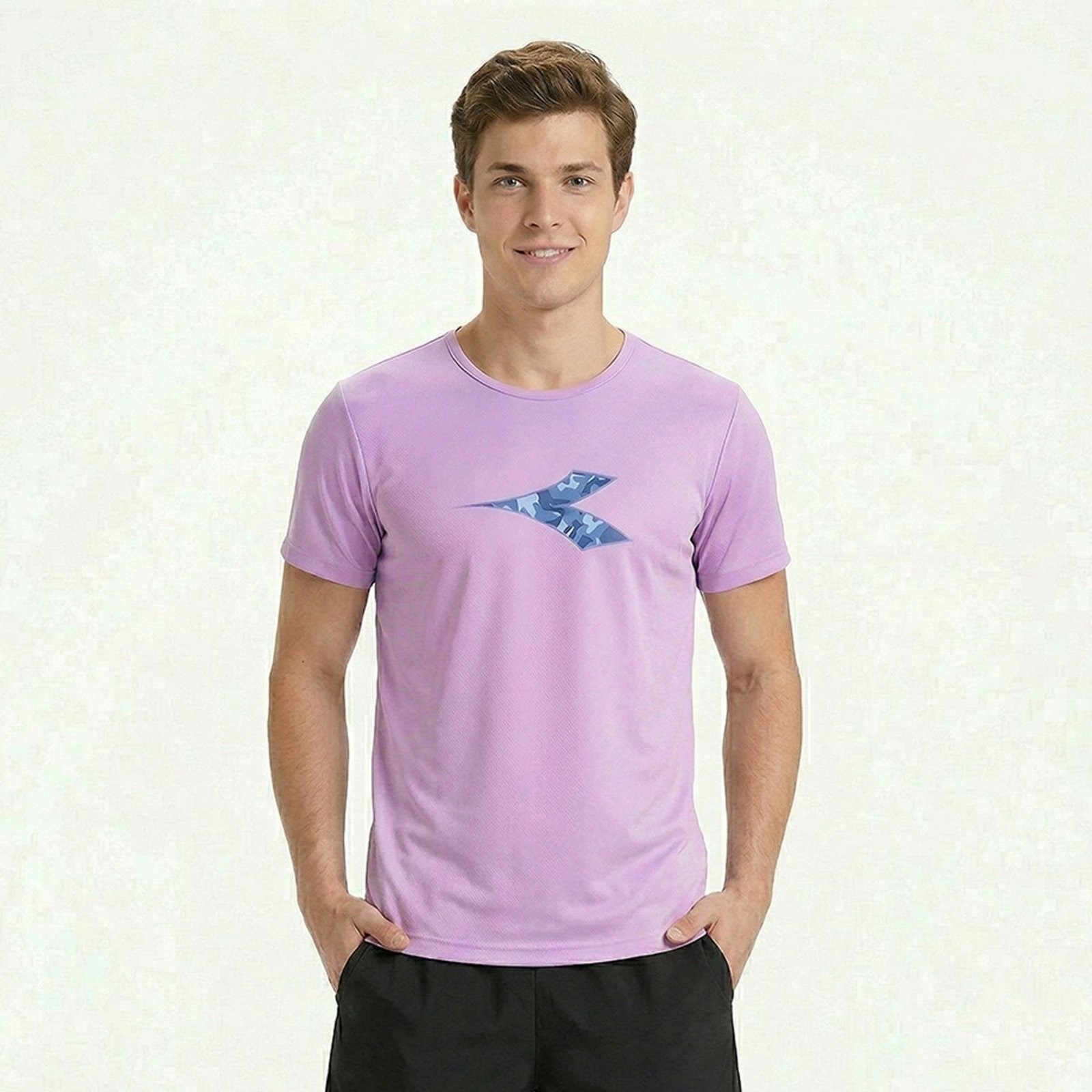Camiseta Diadora Big Logo Silk Lilás