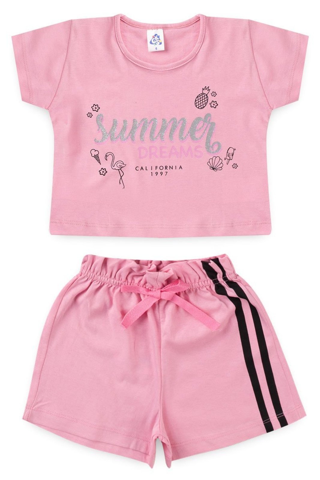 Infantil - Conjunto de Verão para Menina Cropped e Shorts - GKS