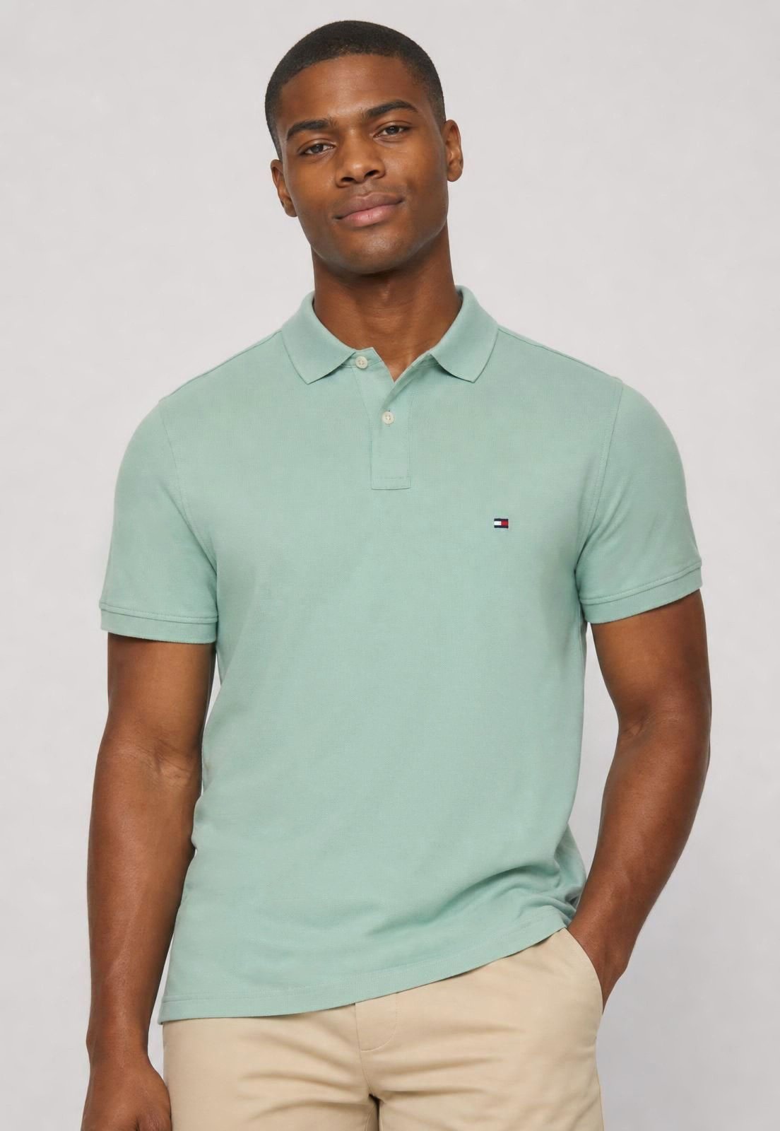 Polo Masculina Tommy Hilfiger Gola Clássica Verde