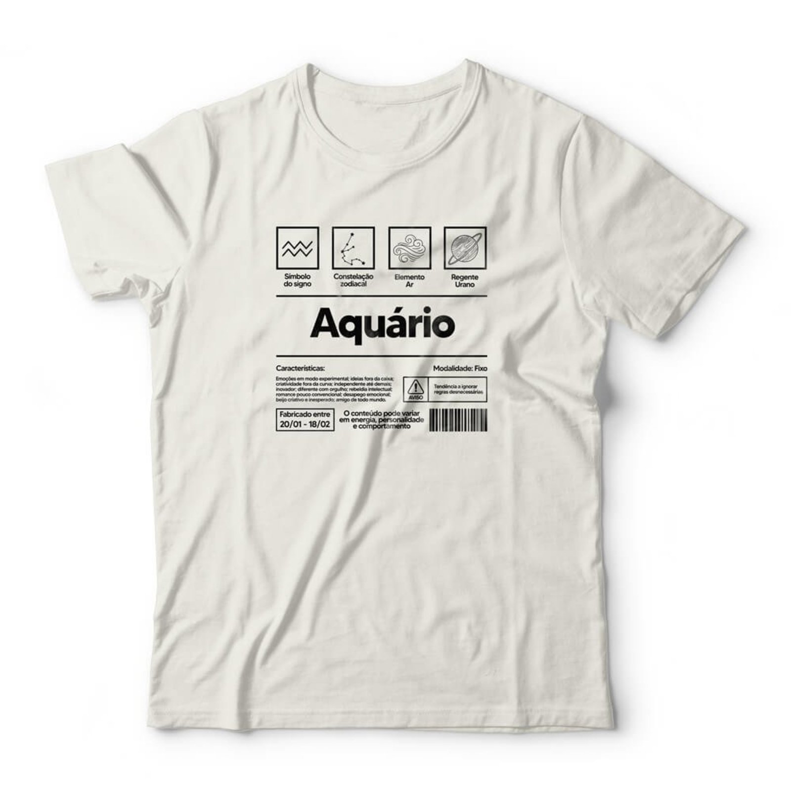 Camiseta Aquário - Off White