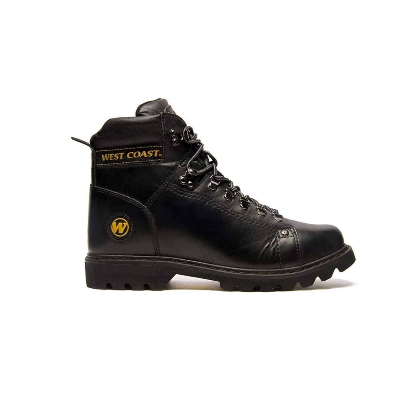 Bota Couro West Coast Worker Classic Masculina Preto