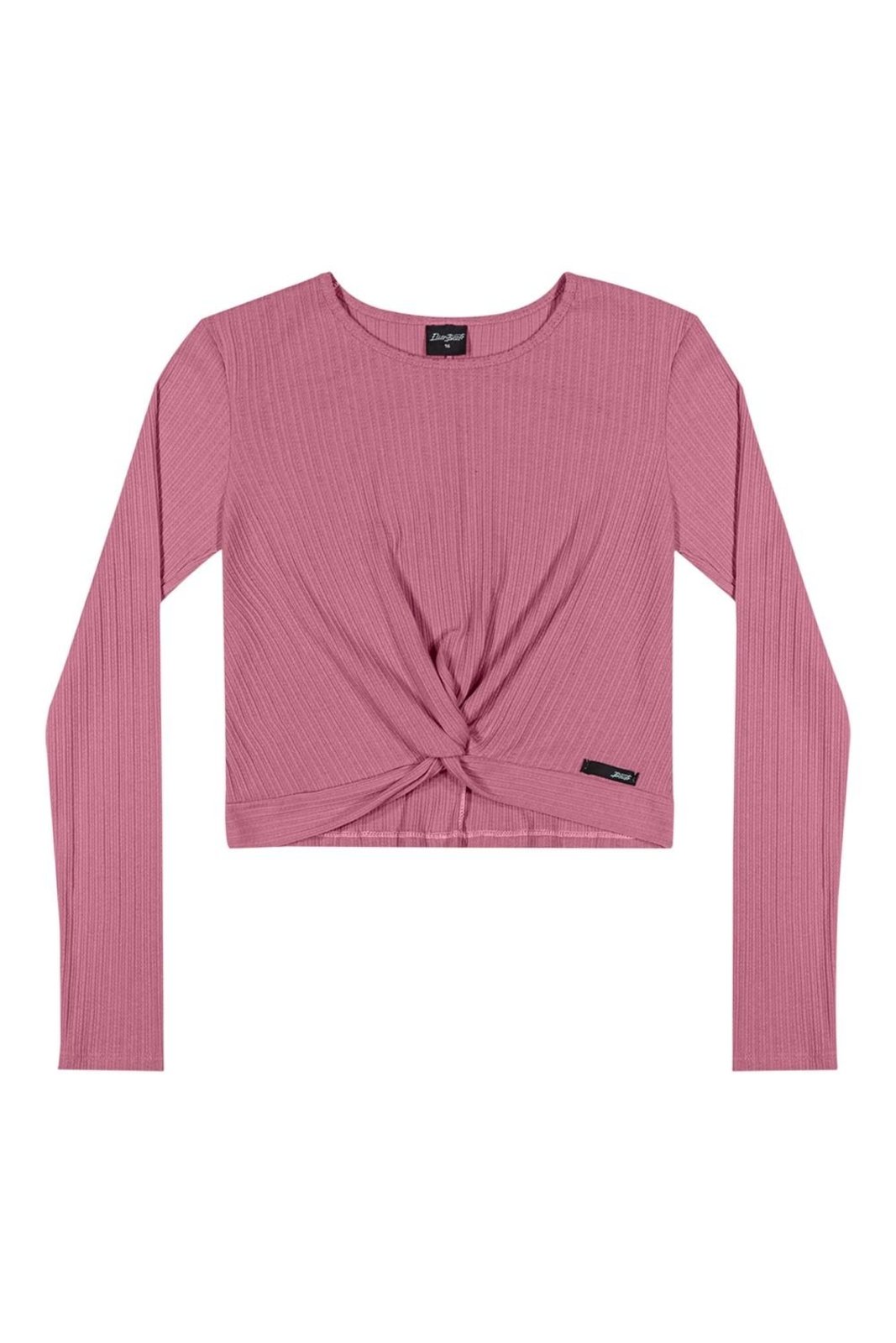 Infantil - Blusa Cropped Juvenil Menina Detalhe em Nó Beats Rosa