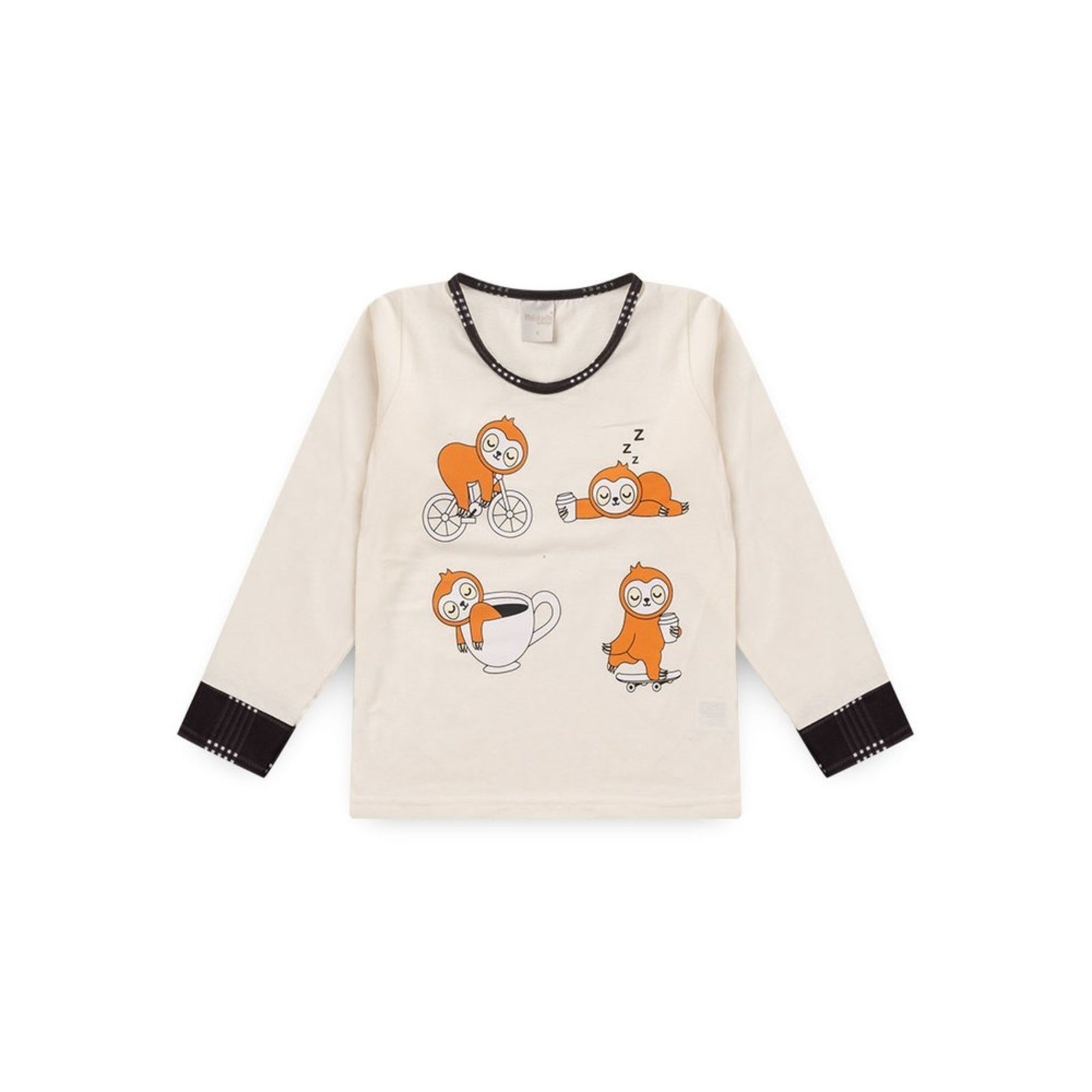 Vista 3 Pijama Molekada Menino Longo Preguiça cinza Molekada cinza
