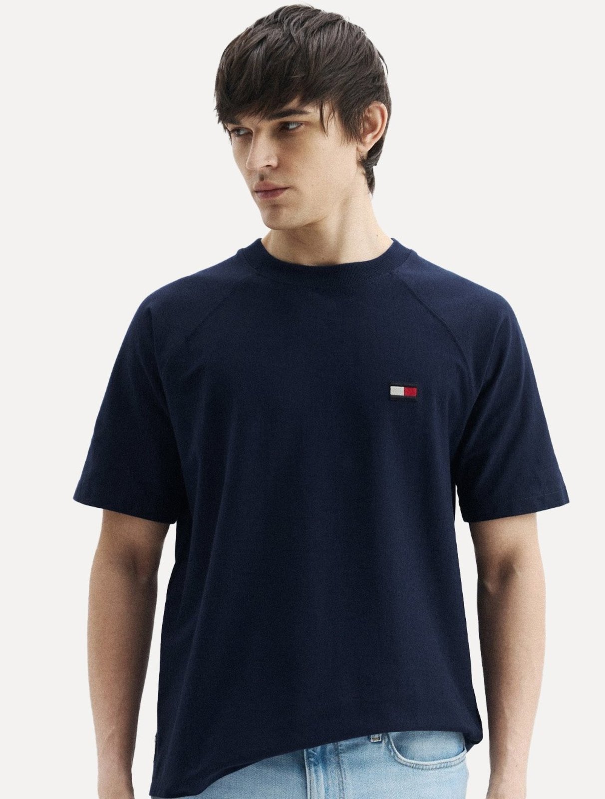 Camiseta Tommy Hilfiger Masculina Flag Relaxed Fit Azul Marinho