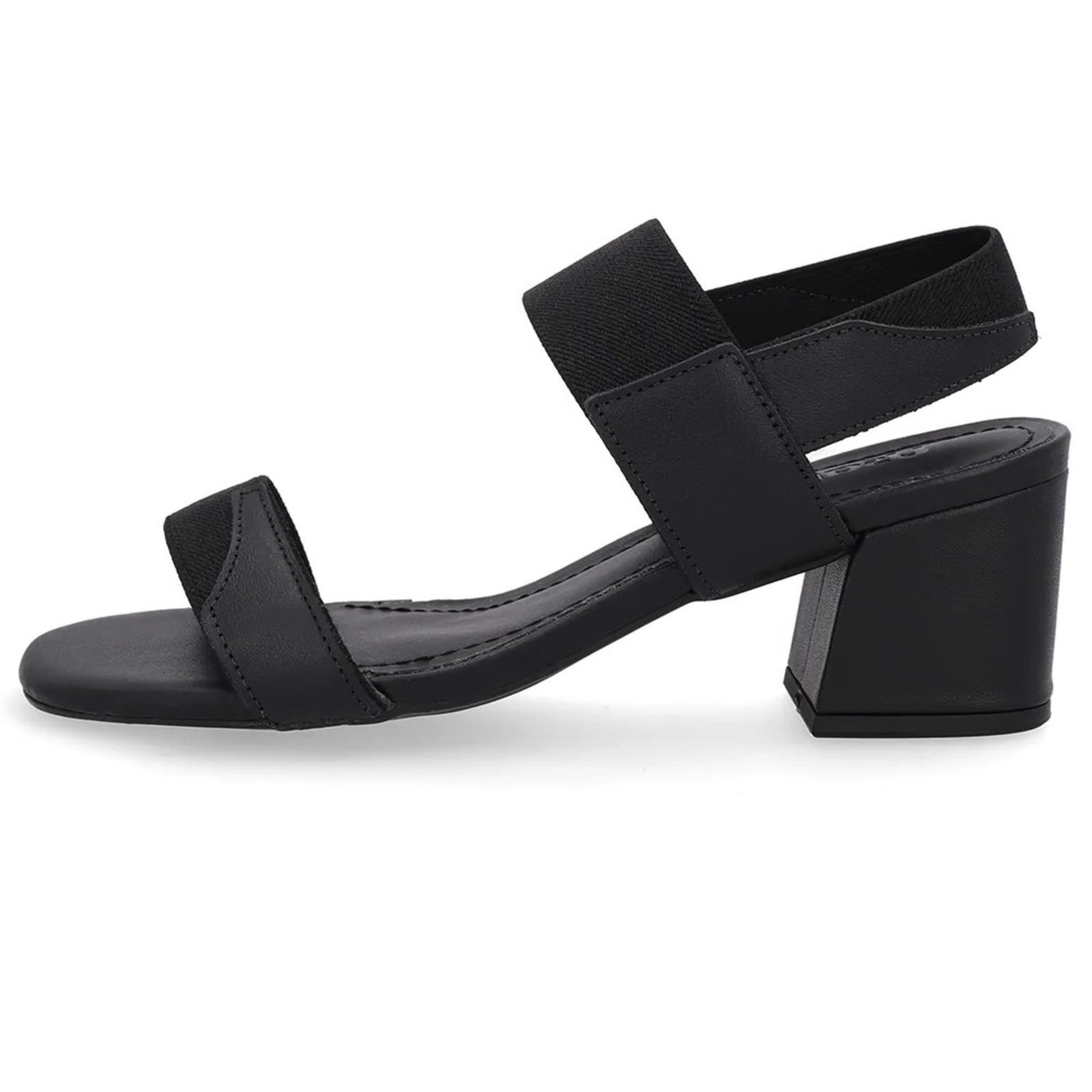 Sandália Usaflex Bico Quadrado Conforto Calce Fácil Preto