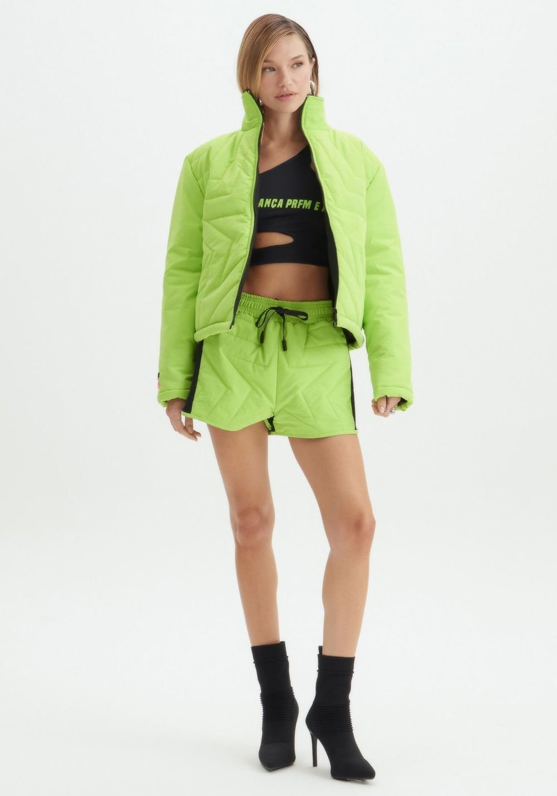 Vista 2 Jaqueta Puffer Curta Sport Easy verde Sport Easy verde