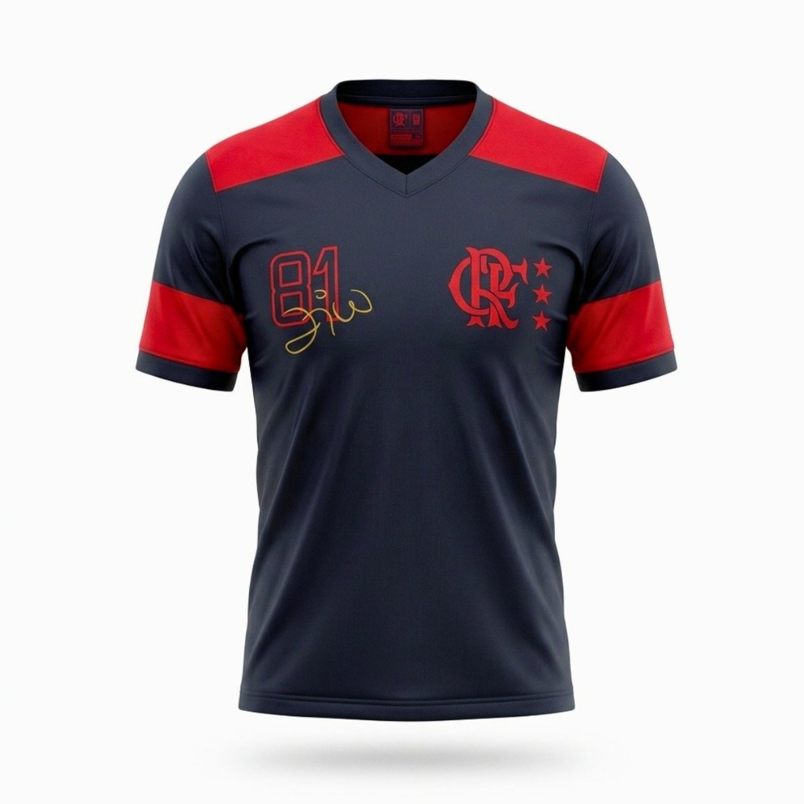 Camisa Flamengo Retro Zico 1981 Masculina Adulto Torcedor Preto