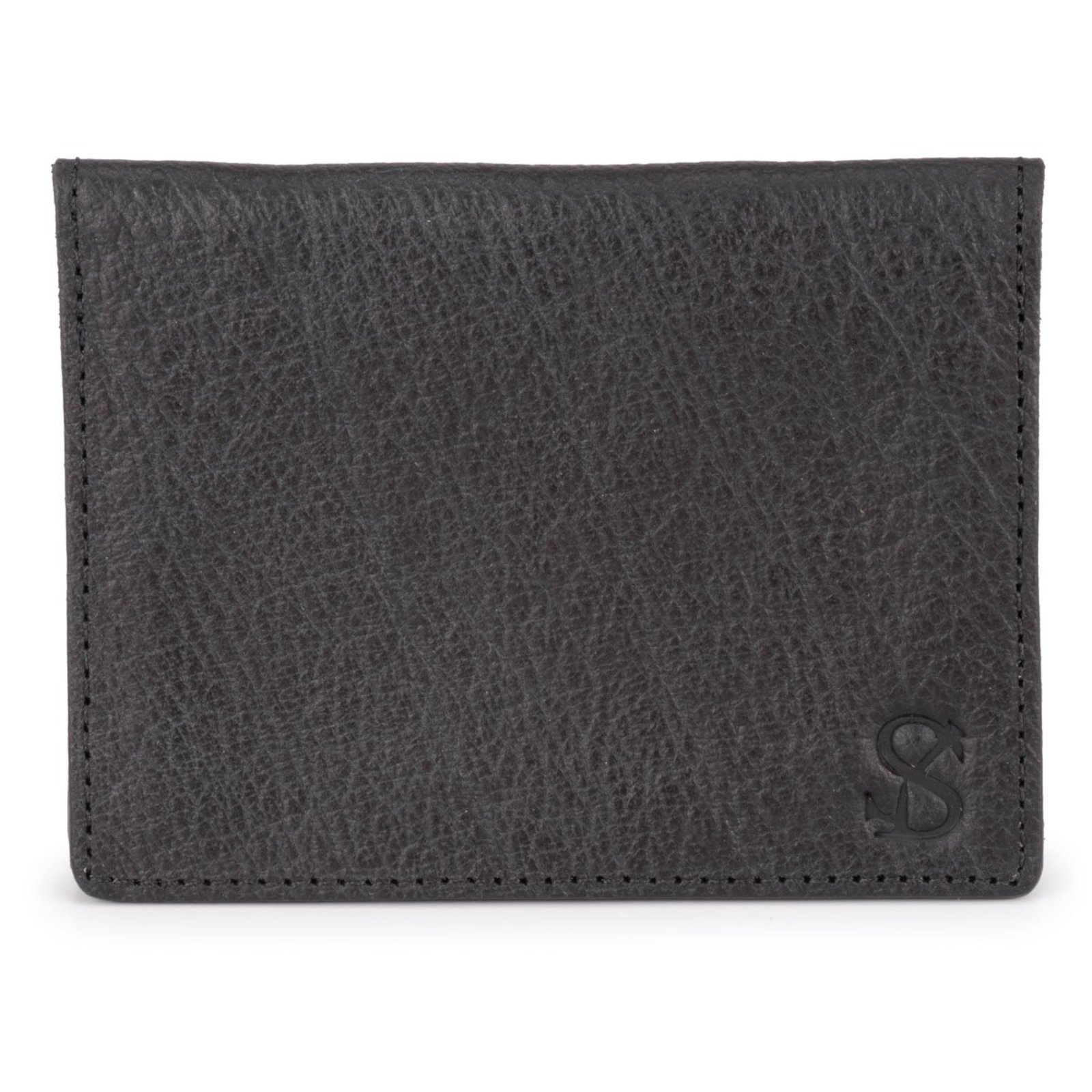 Carteira Masculina Porta Cartão Com Visor Couro Legítimo ello griff Preto