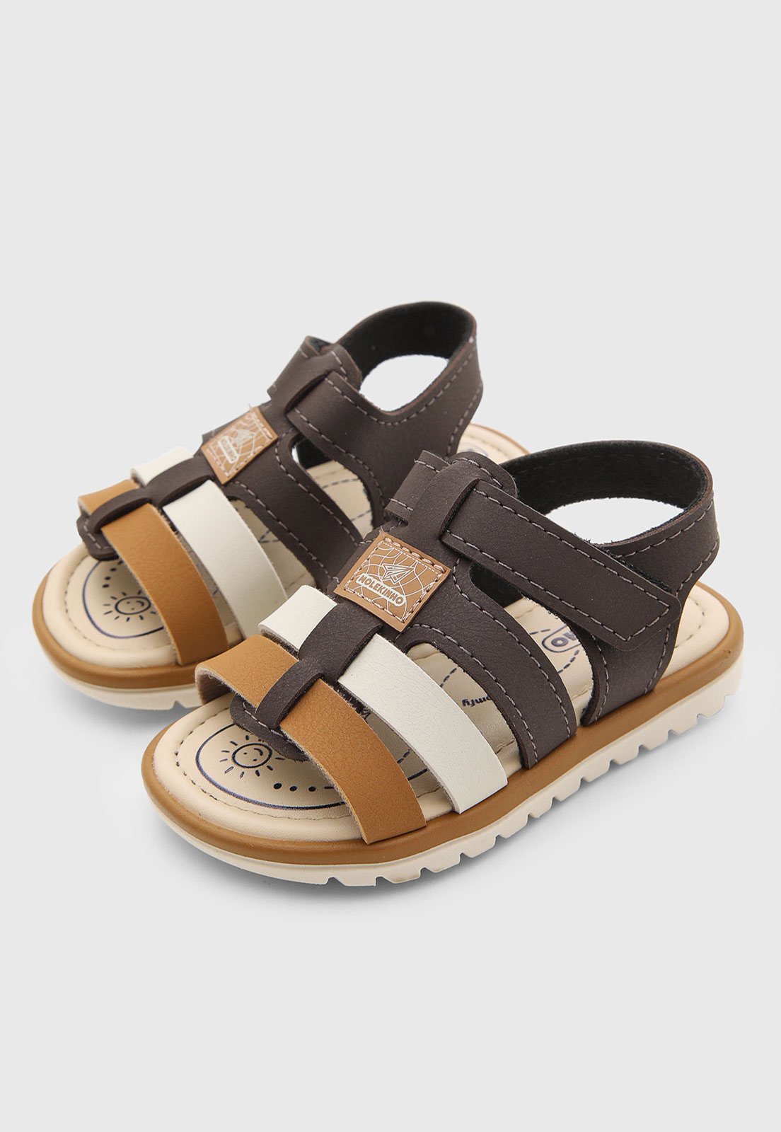 Infantil - Sandália Molekinho Tiras Cruzadas Marrom