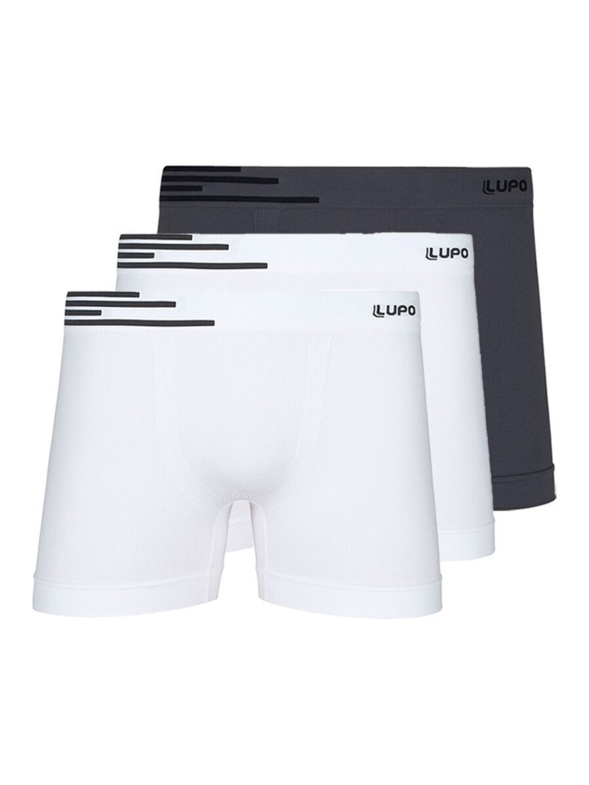 Kit com 3 Cuecas Boxer Lupo 436-002 Cinza