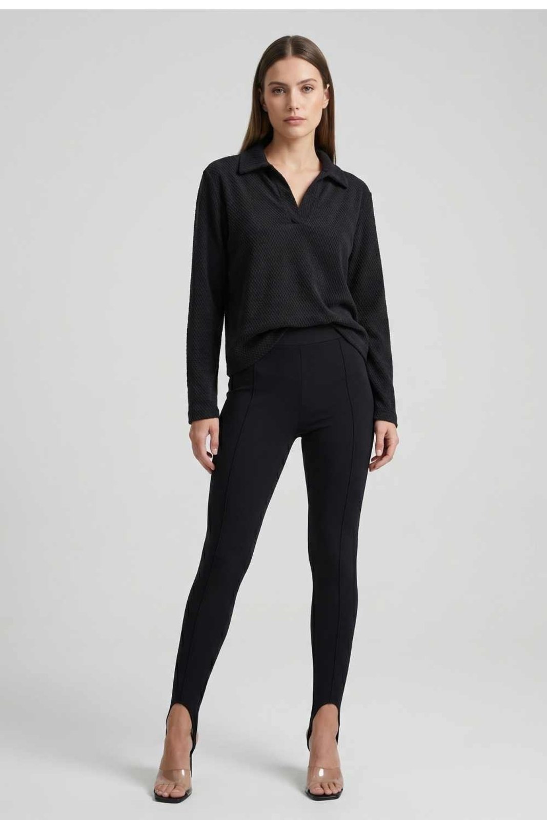 Blusa Vanibele Gola Polo Preto