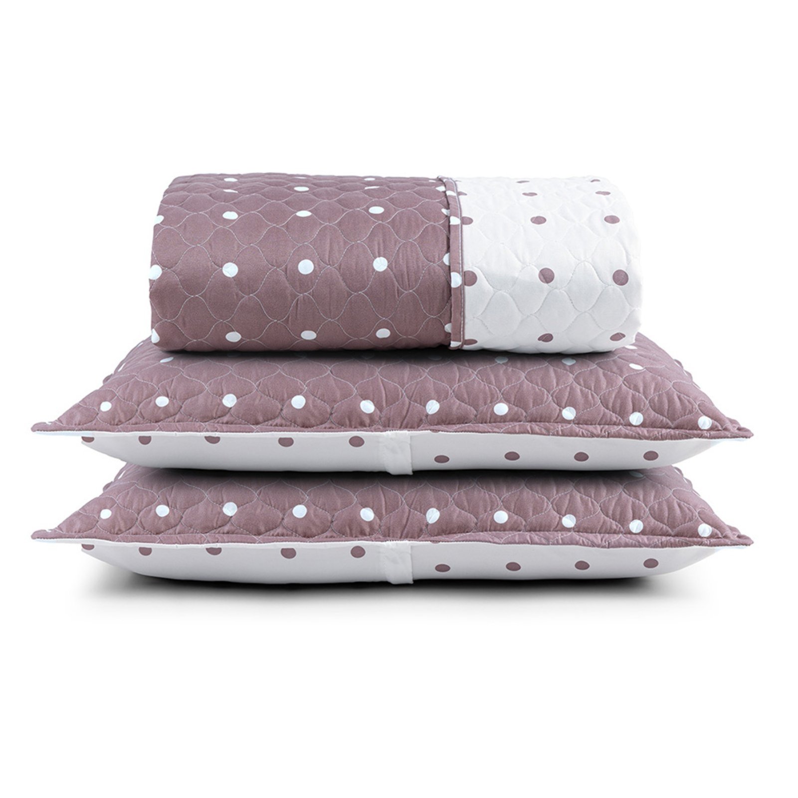Cobre Leito Queen Casa Modelo Enxovais Poa Retro Micropercal 200 Fios 3 Peças - Rose