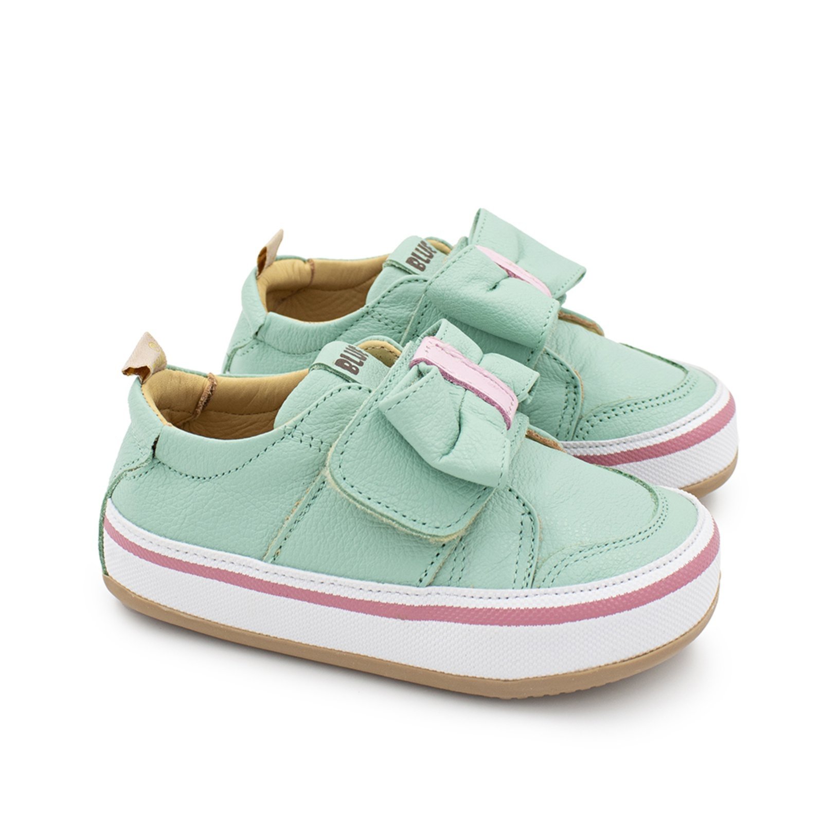 Vista 2 Infantil - Tênis Menina Blue Laila Couro Verde Blue Infantis verde blue