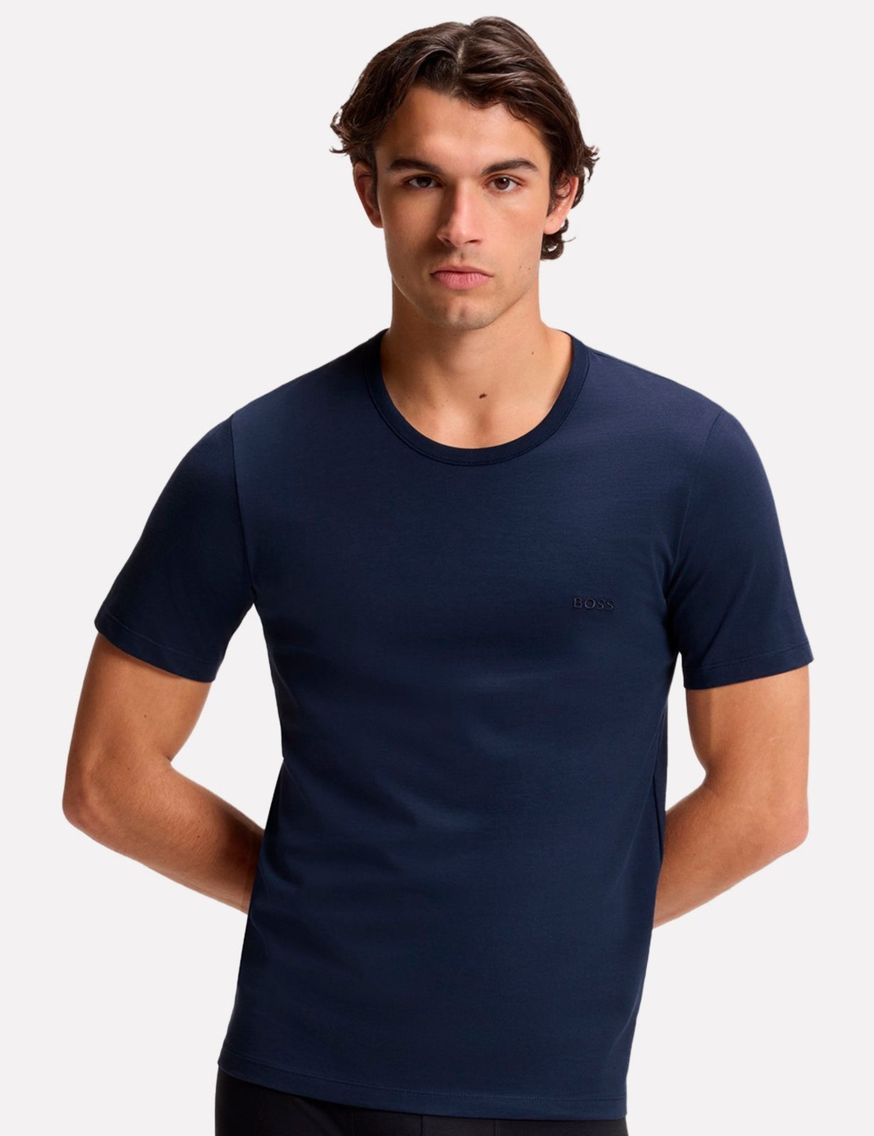 Camiseta Hugo Boss Masculina Slim Classic Azul Marinho