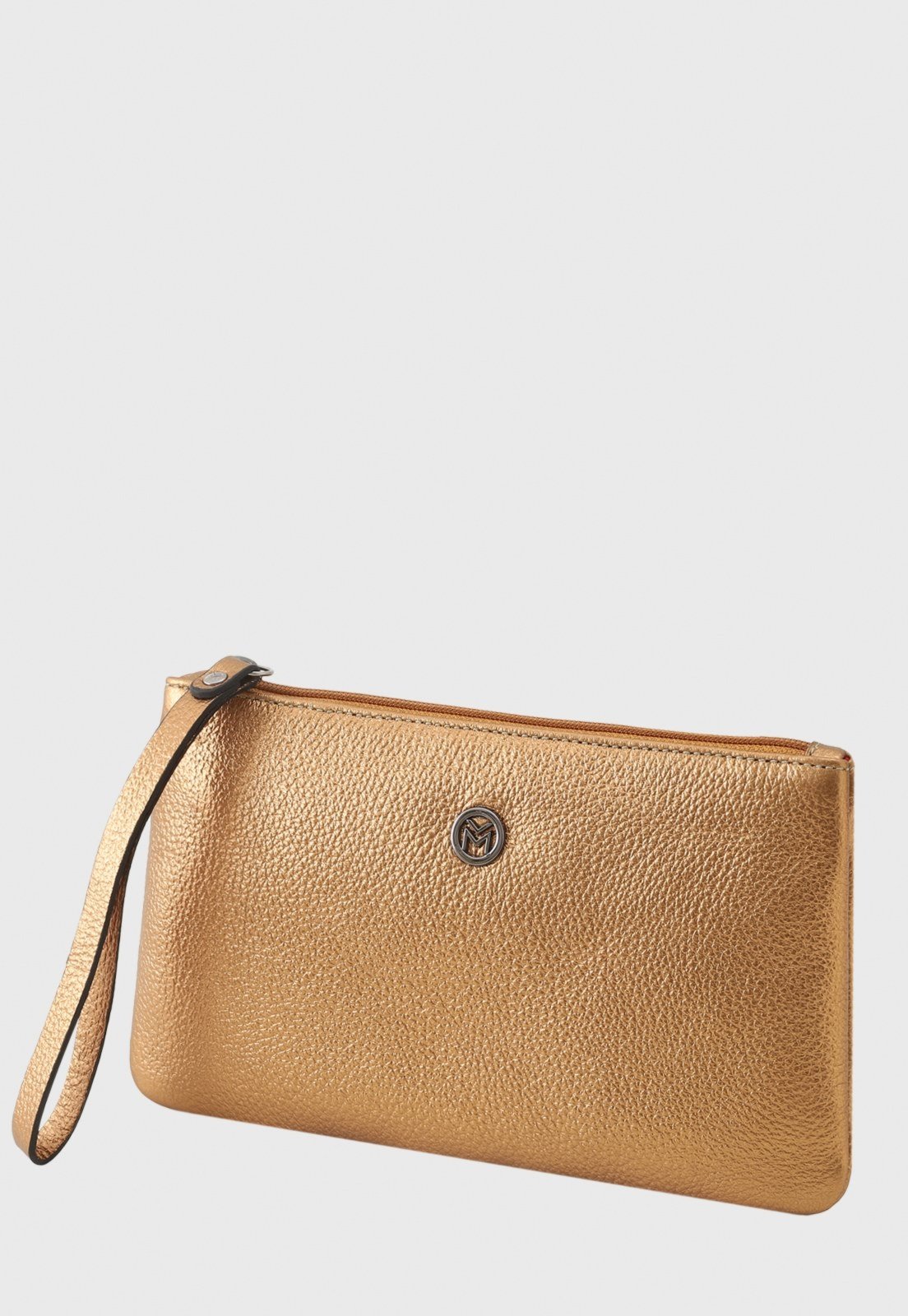 Bolsa Carteira Clutch Couro Mariart Cambará Bronze
