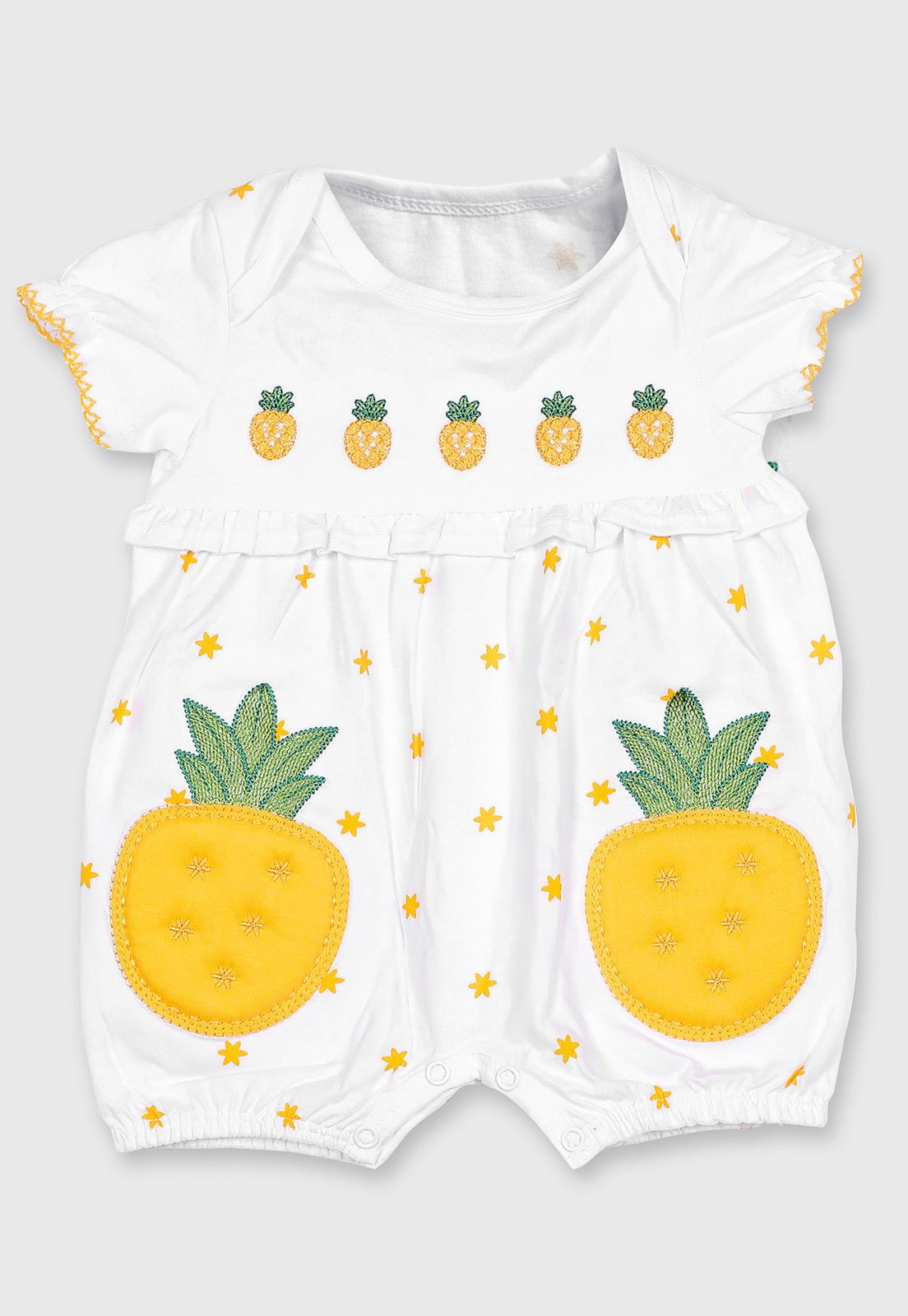 Infantil - Macacão Kyly Estampa Abacaxi Branco