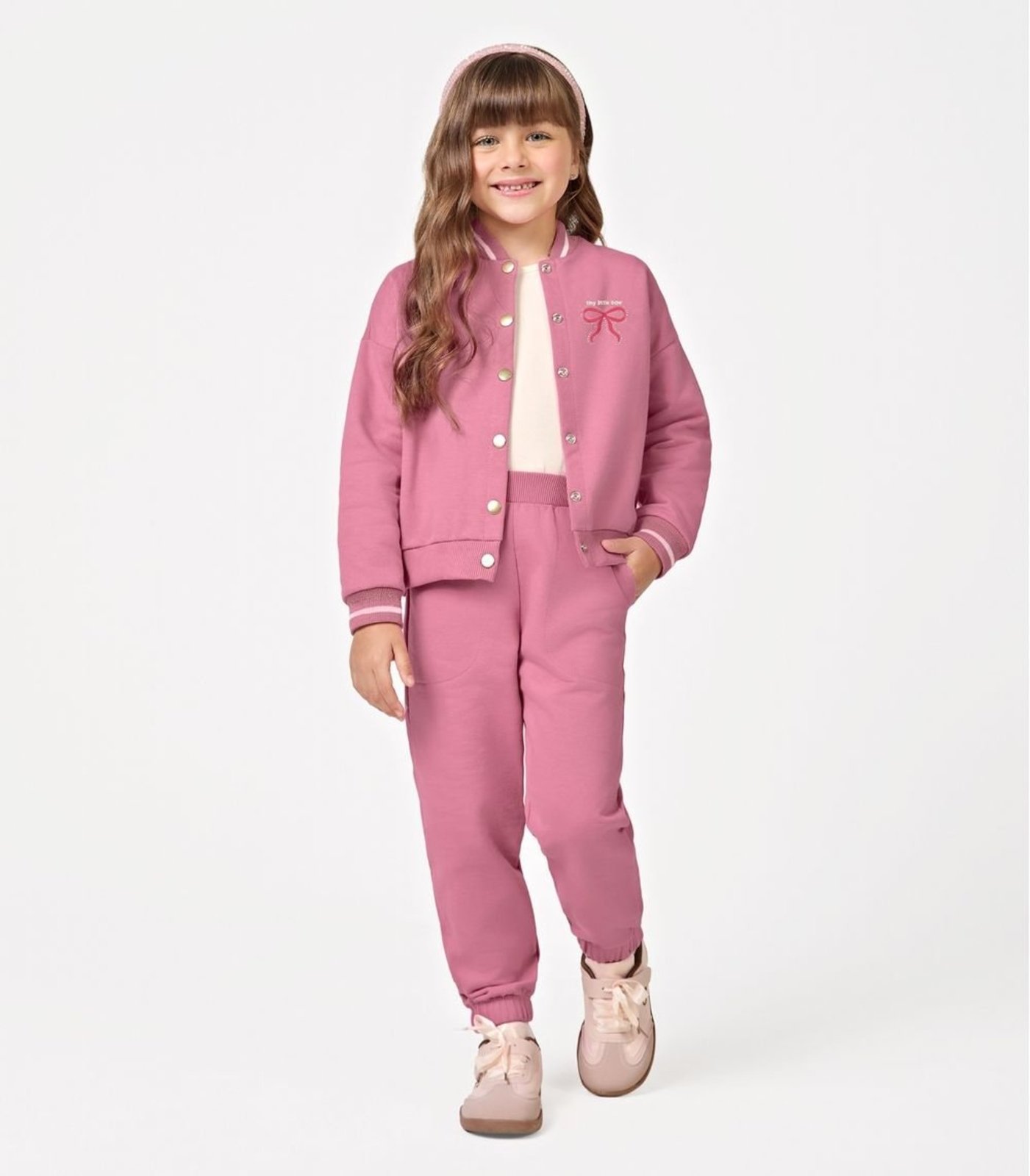 Infantil - Conjunto Jaqueta Com Calça Trick Nick Rosa