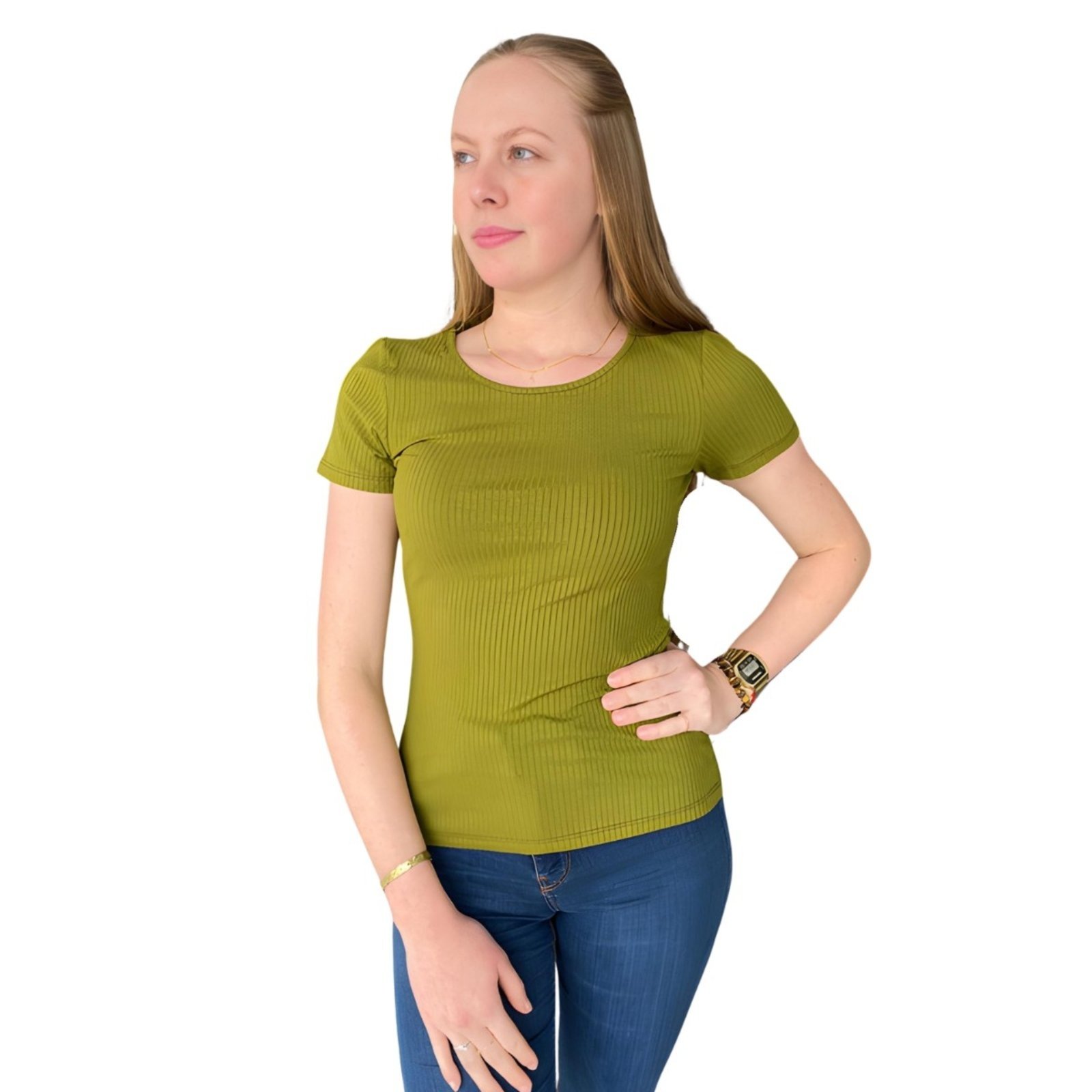 Blusa Gola Redonda Flor De Lis