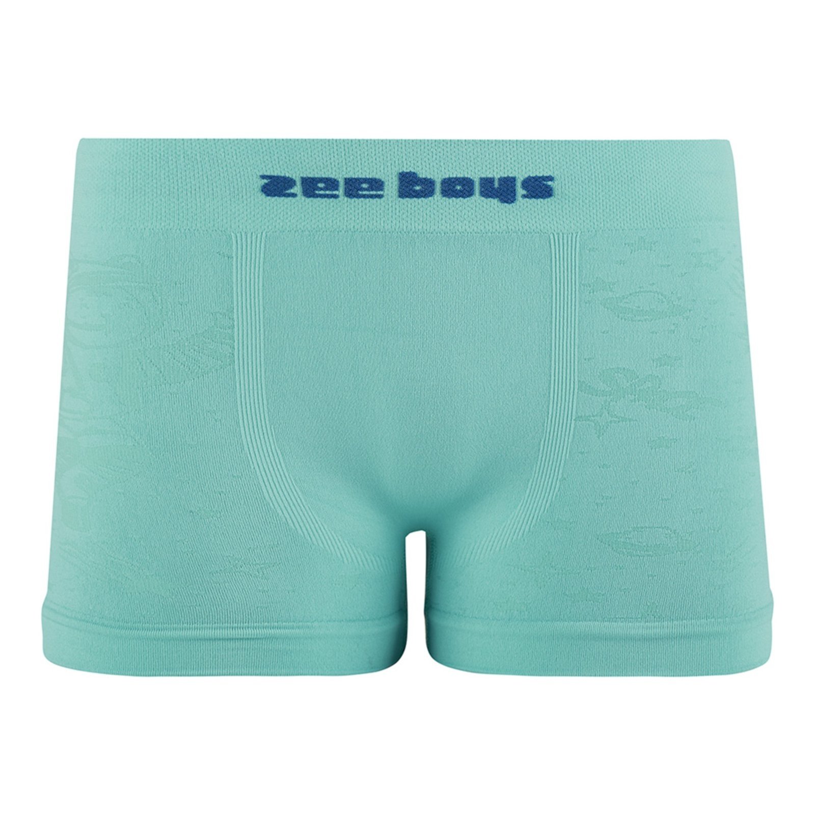 Cueca Boxer sem Costura em Jacquard Astronauta Verde Turquesa