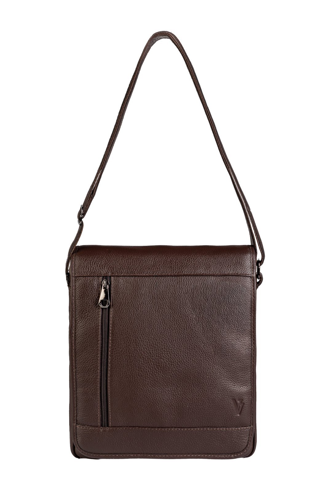 Bolsa carteiro masculina em couro floater Benício - Café