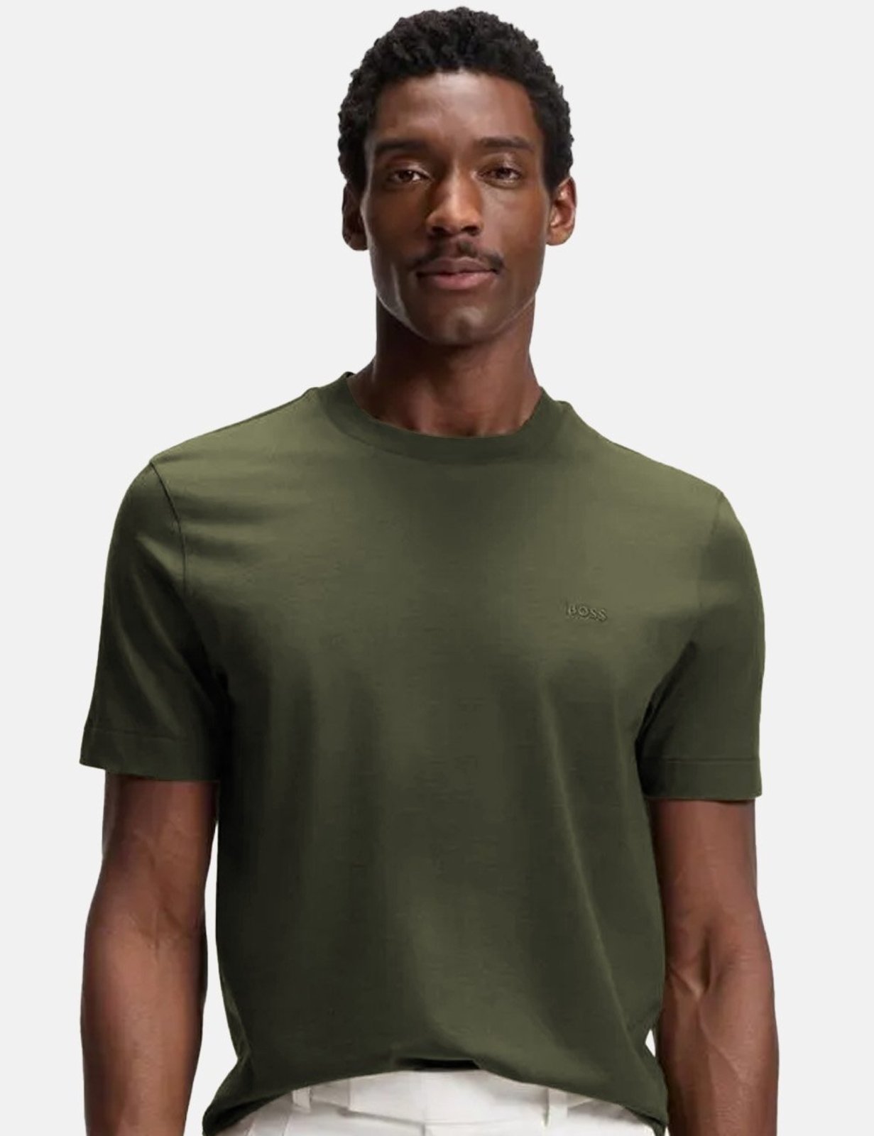 Camiseta Hugo Boss Masculina Regular Fit Thompson 01 Verde Musgo