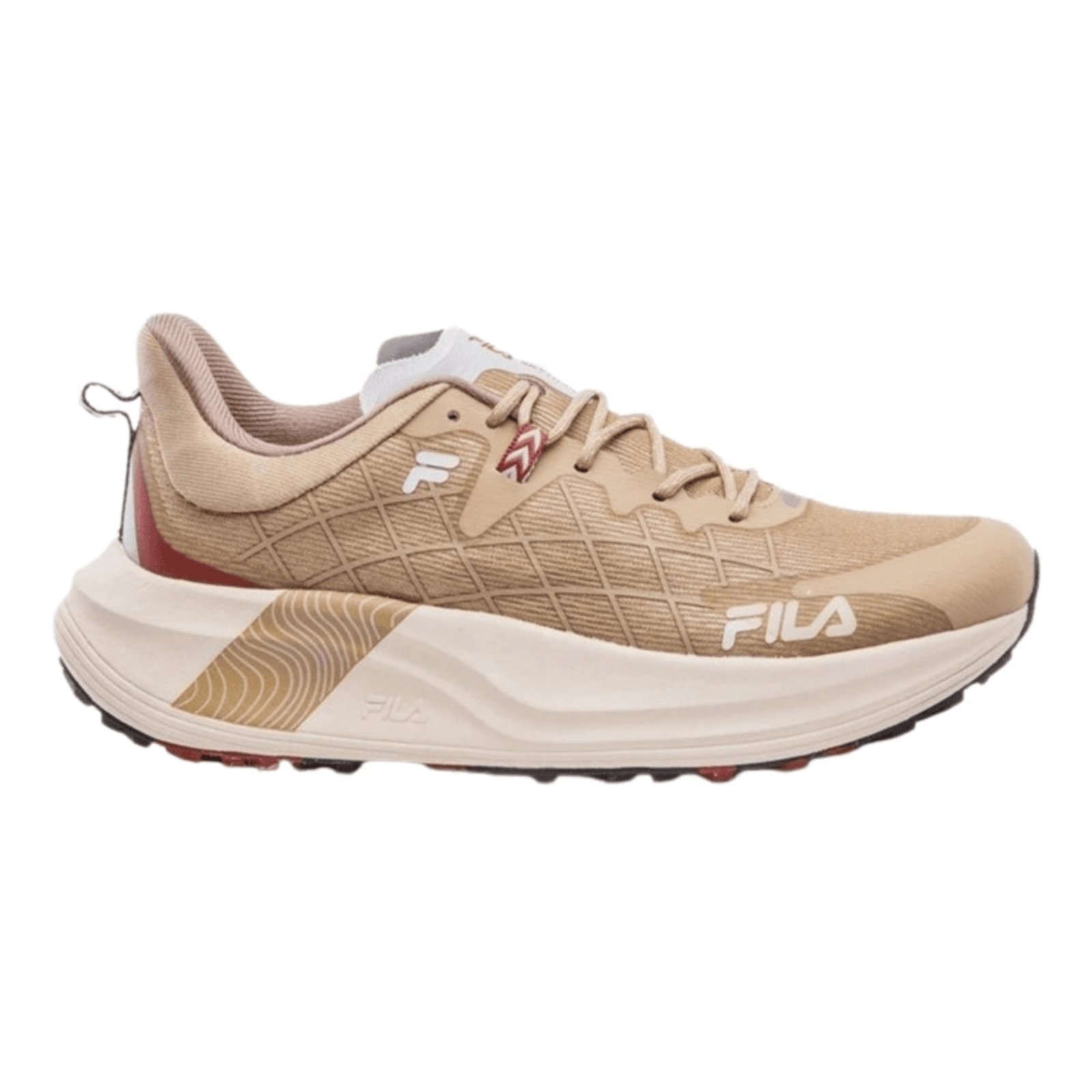 Vista 2 Tênis Fila Racer Skytrail Feminino - Bege/oliva Avermelhado marrom Fila marrom