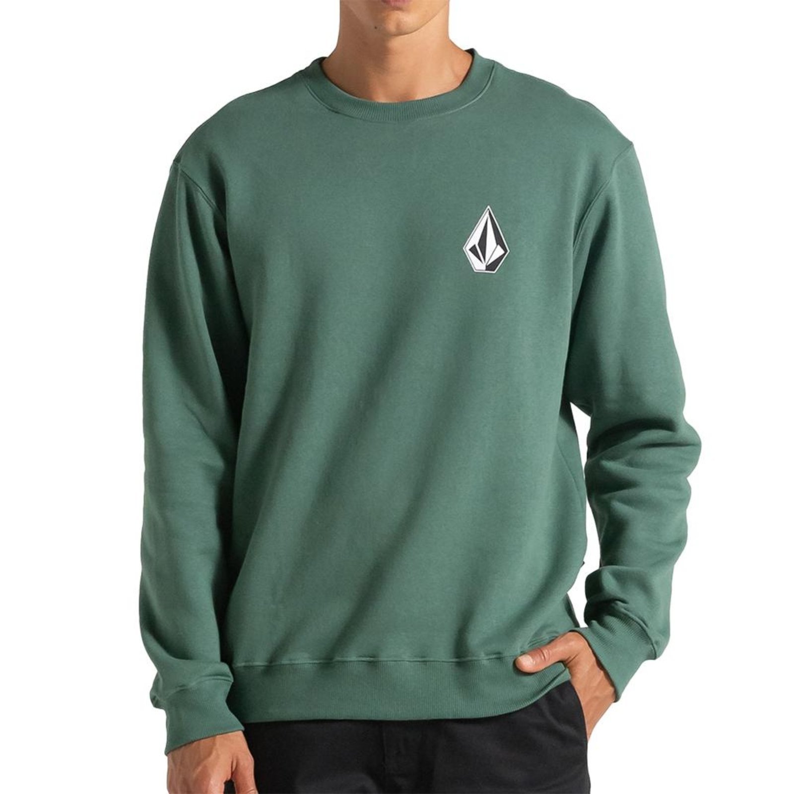 Moletom Volcom Careca Iconic Stone WT25 Verde Escuro