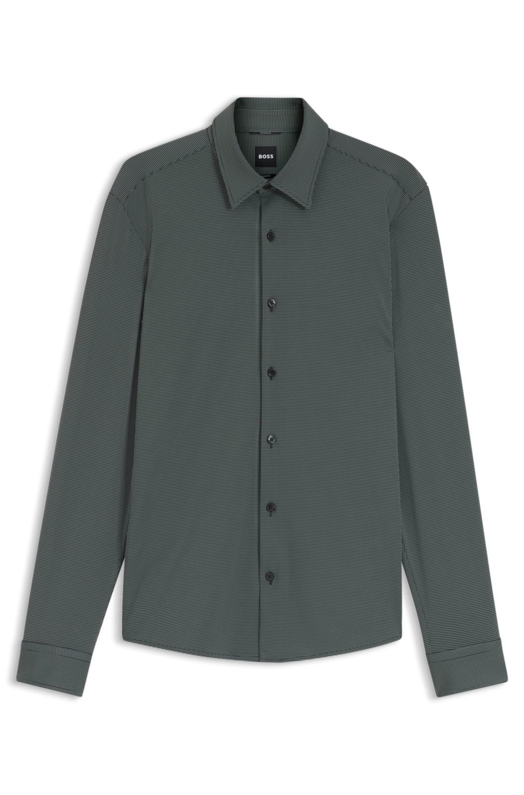 Camisa De Ajuste Slim Em Jersey Elástico De Alto Desempenho