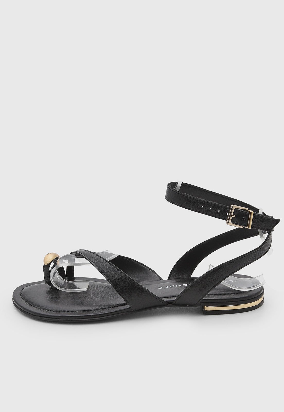 Sandália Feminina Jorge Bischoff Couro Preta