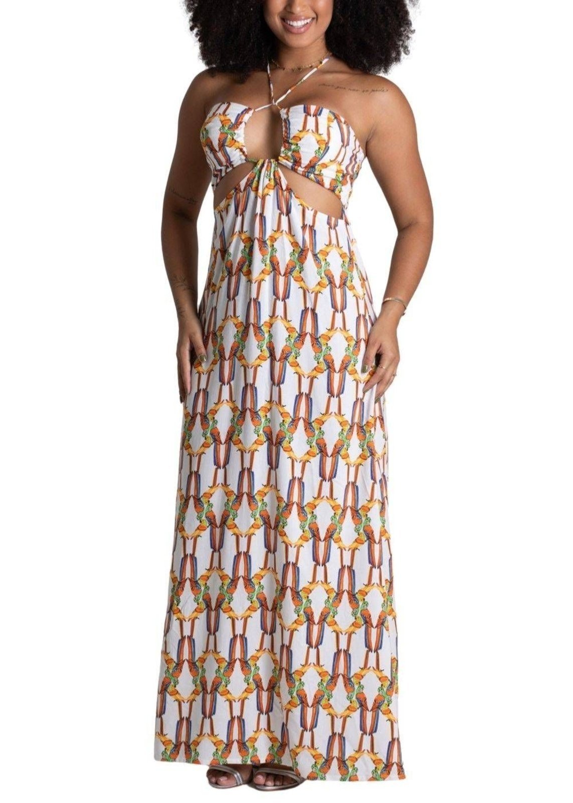Vestido Londo Sawary Estampado – 279726 – Laranja – Sawary