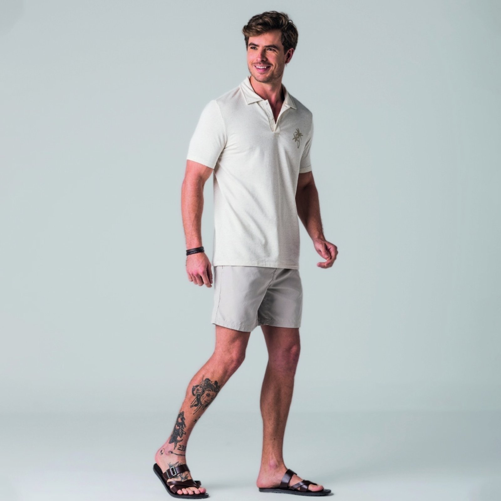Shorts Bossa Rock e Soda OFFWHITE E ROSA